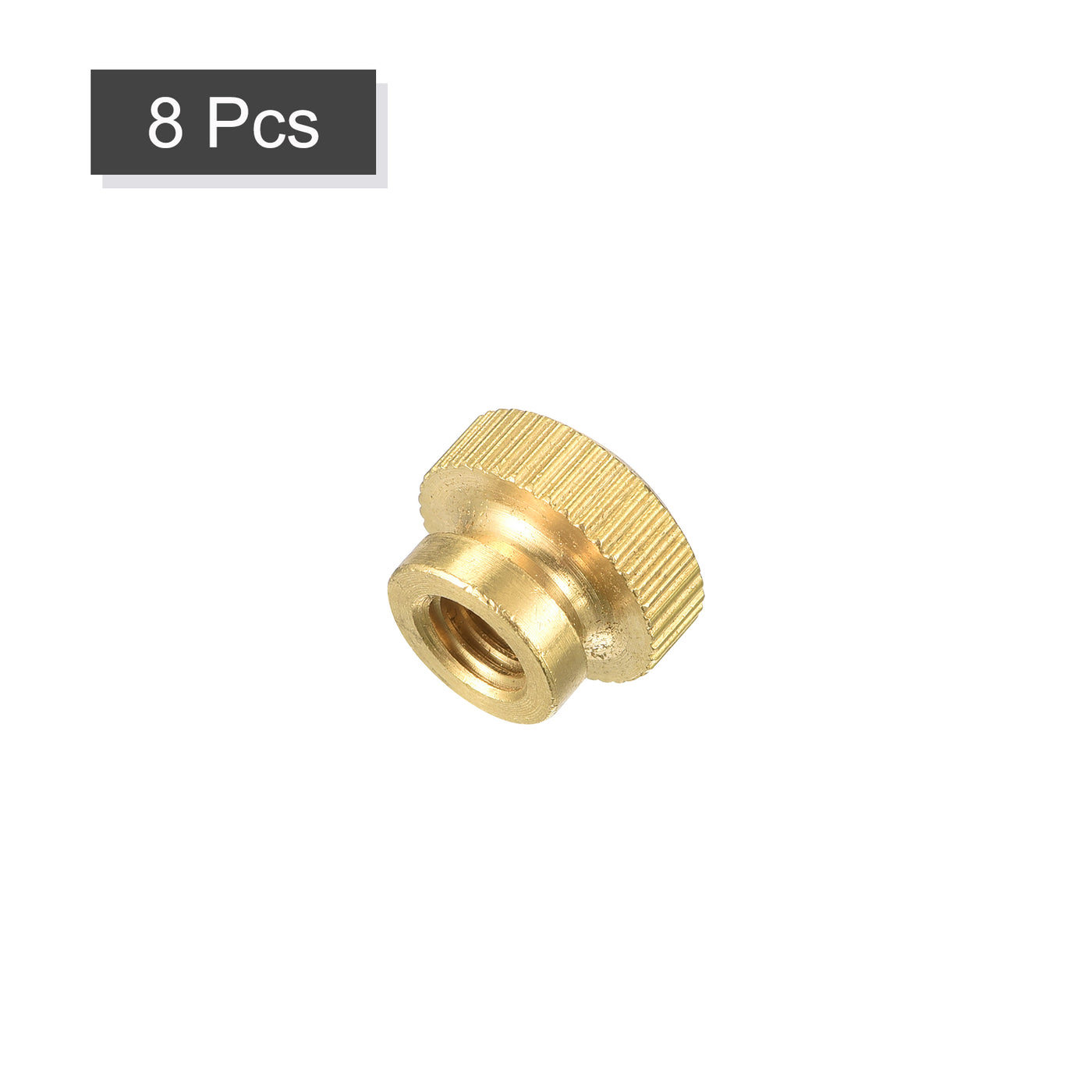 uxcell Uxcell Brass Knurled Thumb Nuts, M6x1mm Round Stepped Knobs Fasteners for 3D Printer, Electronic Equipment 8Pcs