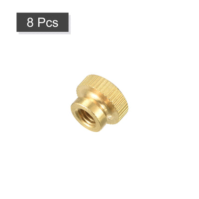 Harfington Uxcell Brass Knurled Thumb Nuts, M6x1mm Round Stepped Knobs Fasteners for 3D Printer, Electronic Equipment 8Pcs