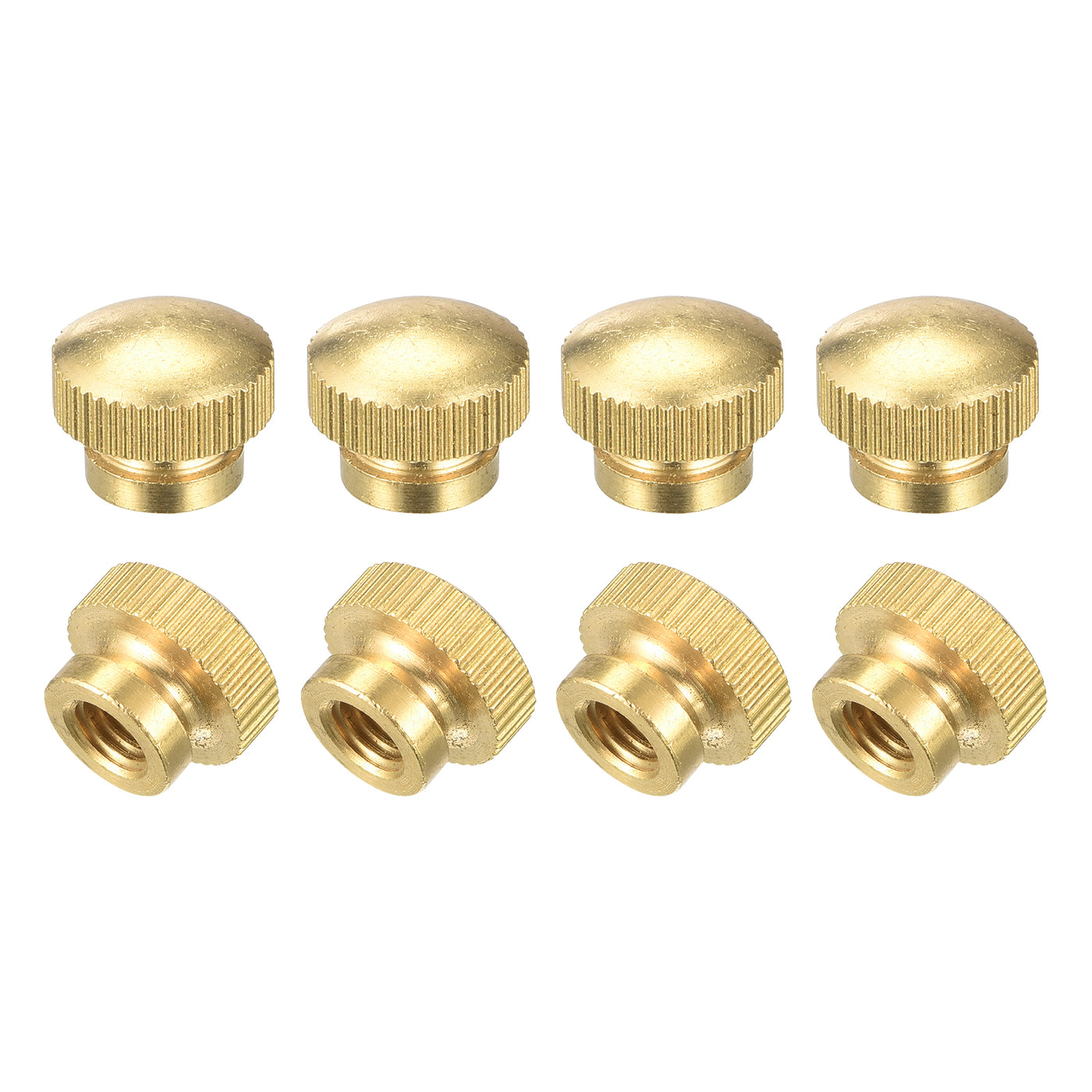 uxcell Uxcell Brass Knurled Thumb Nuts, M6x1mm Round Stepped Knobs Fasteners for 3D Printer, Electronic Equipment 8Pcs