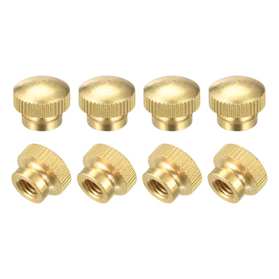 Harfington Uxcell Brass Knurled Thumb Nuts, M6x1mm Round Stepped Knobs Fasteners for 3D Printer, Electronic Equipment 8Pcs