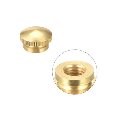 Harfington Uxcell Brass Knurled Thumb Nuts, M10x1.5mm Round Stepped Knobs Fasteners for 3D Printer, Electronic Equipment 4Pcs
