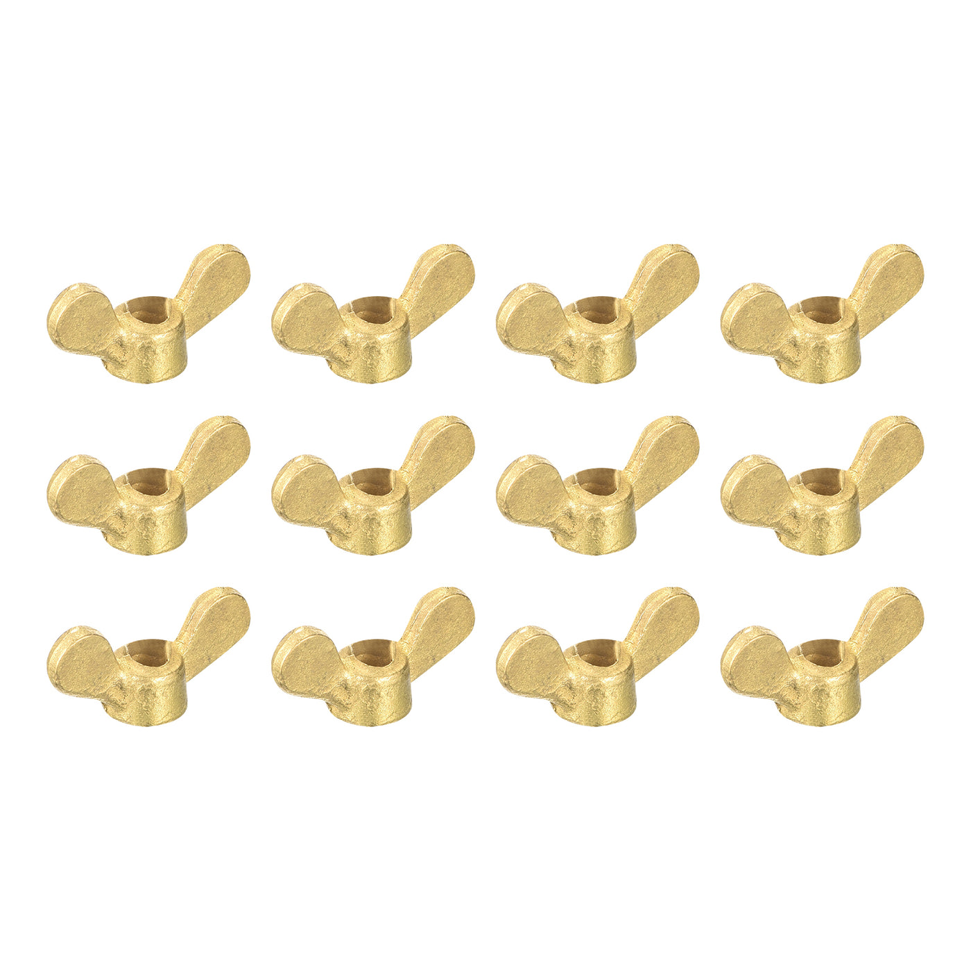 uxcell Uxcell Brass Wing Nuts, M4 Butterfly Nut Hand Twist Tighten Fasteners for Furniture, Machinery, Electronic Equipment, 12Pcs