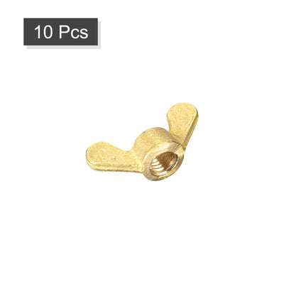 Harfington Uxcell Brass Wing Nuts, M8 Butterfly Nut Hand Twist Tighten Fasteners for Furniture, Machinery, Electronic Equipment, 10Pcs