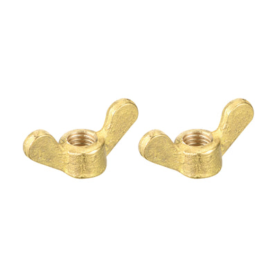 Harfington Uxcell Brass Wing Nuts, M8 Butterfly Nut Hand Twist Tighten Fasteners for Furniture, Machinery, Electronic Equipment, 2Pcs