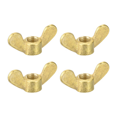 Harfington Uxcell Brass Wing Nuts, M10 Butterfly Nut Hand Twist Tighten Fasteners for Furniture, Machinery, Electronic Equipment, 4Pcs