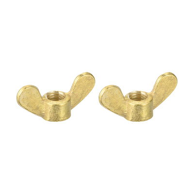 Harfington Uxcell Brass Wing Nuts, M10 Butterfly Nut Hand Twist Tighten Fasteners for Furniture, Machinery, Electronic Equipment, 2Pcs