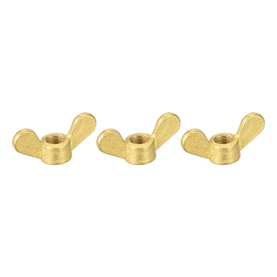 Harfington Uxcell Brass Wing Nuts, M12 Butterfly Nut Hand Twist Tighten Fasteners for Furniture, Machinery, Electronic Equipment, 3Pcs