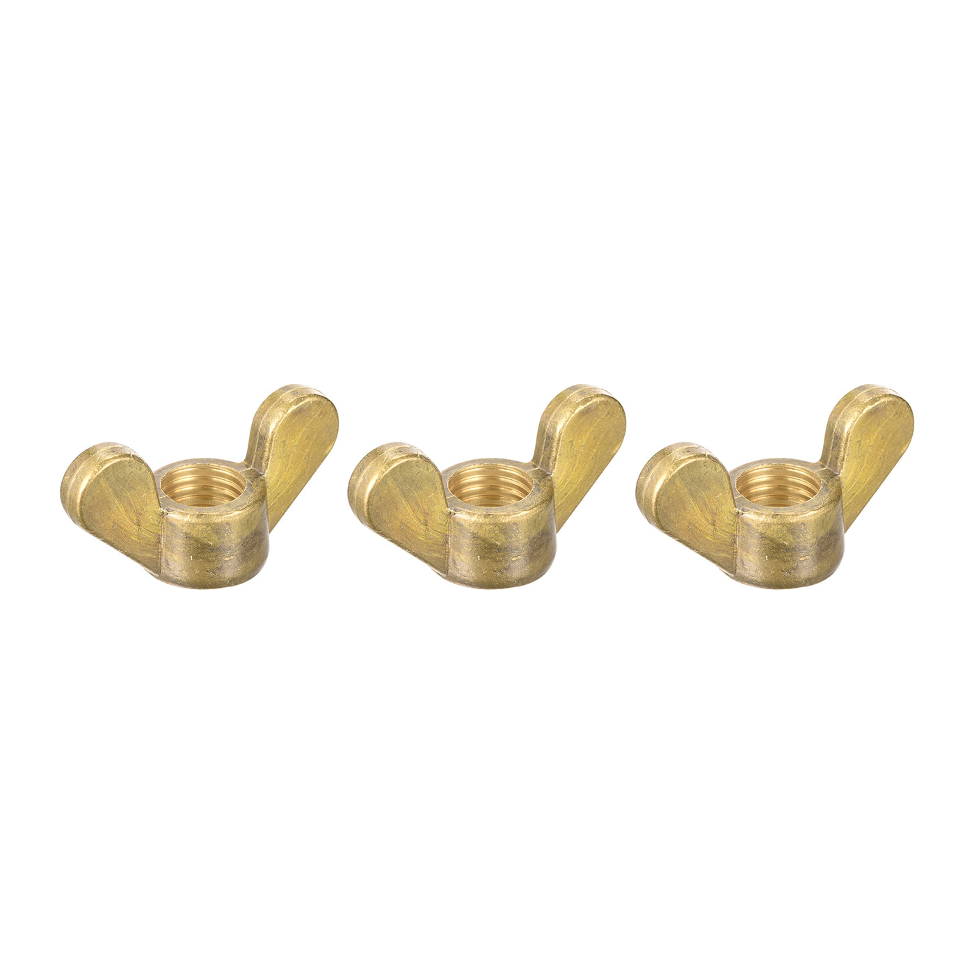 uxcell Uxcell Brass Wing Nuts, 3/4-10UNC Butterfly Nut Hand Twist Tighten Fasteners for Furniture, Machinery, Electronic Equipment, 3Pcs