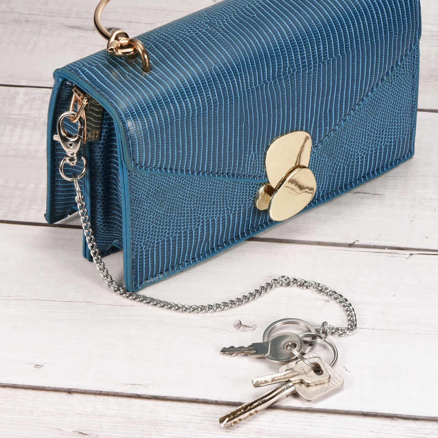 Harfington 8" Wallet Keychain with Keyrings Lobster Clasp Plated Metal Belt Loop Clip