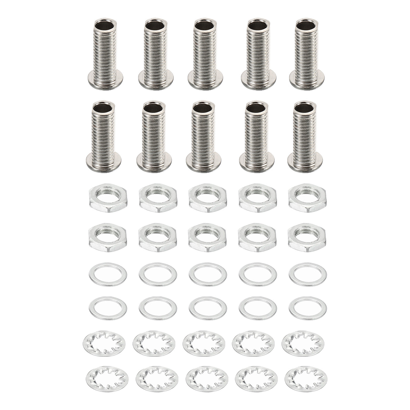Harfington M8x19mm Round Head Hollow Screw Bolts, 4 in 1 / 40Pieces Through Hole Bolt Chandelier Fasteners with Hex Nut and Gasket