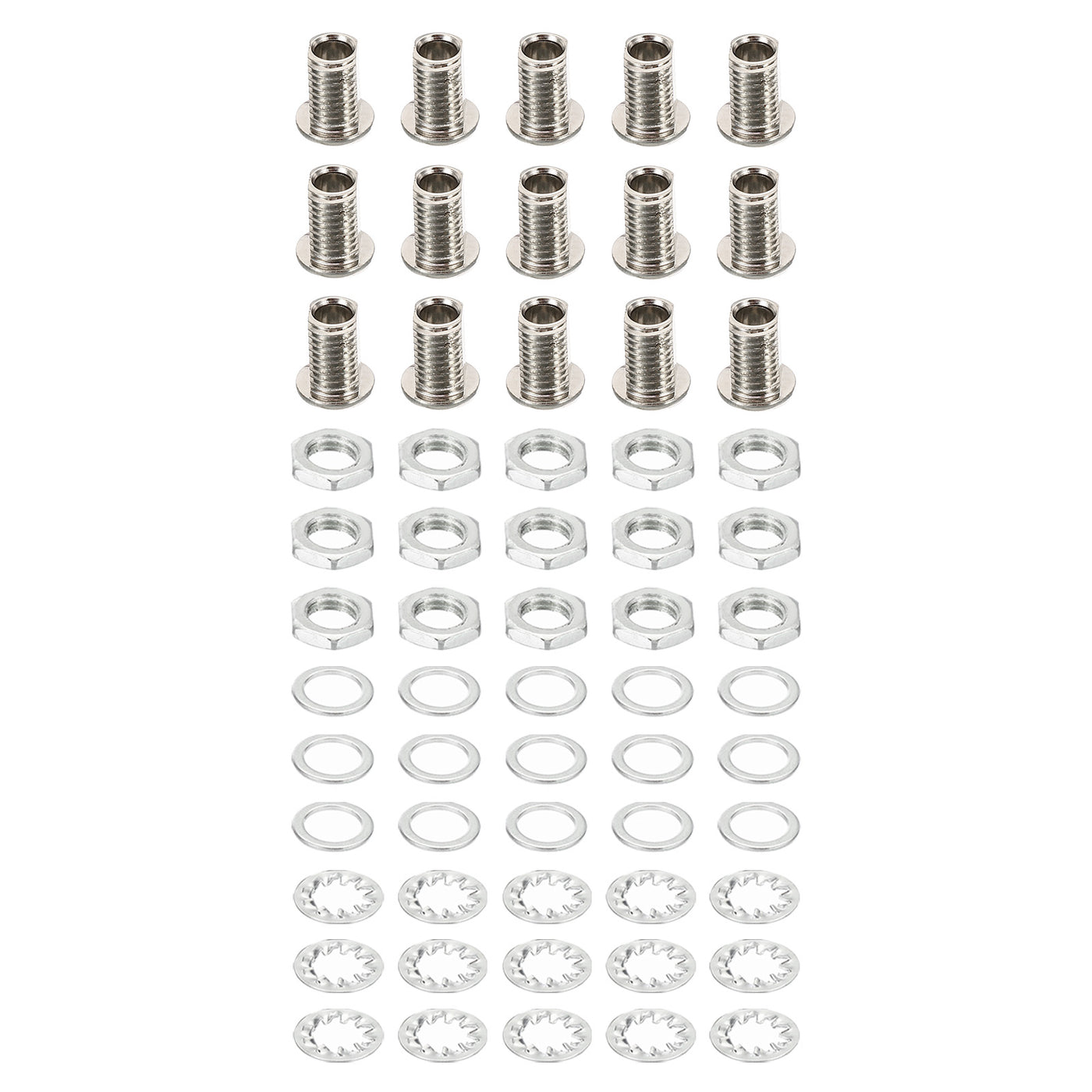 Harfington M8x12mm Round Head Hollow Screw Bolts, 4 in 1 / 60Pieces Through Hole Bolt Chandelier Fasteners with Hex Nut and Gasket