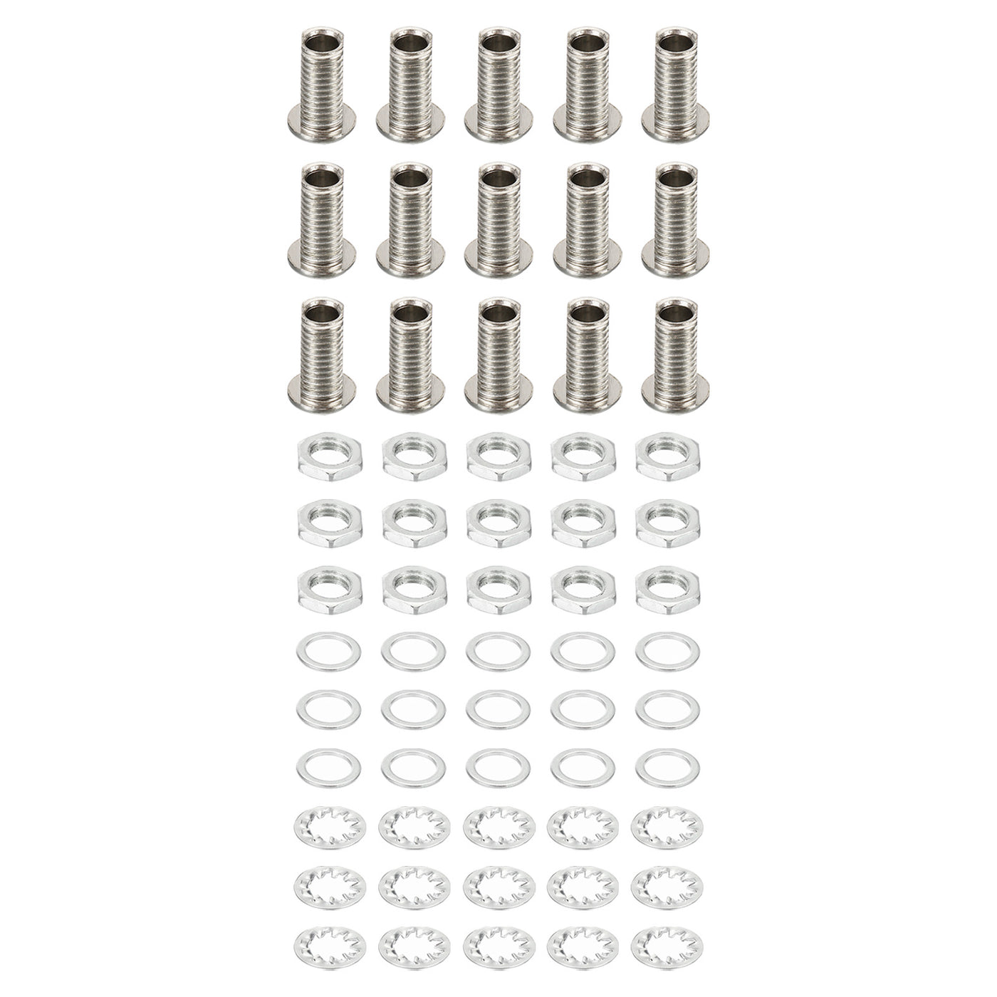 Harfington M8x15mm Round Head Hollow Screw Bolts, 4 in 1 / 60Pieces Through Hole Bolt Chandelier Fasteners with Hex Nut and Gasket
