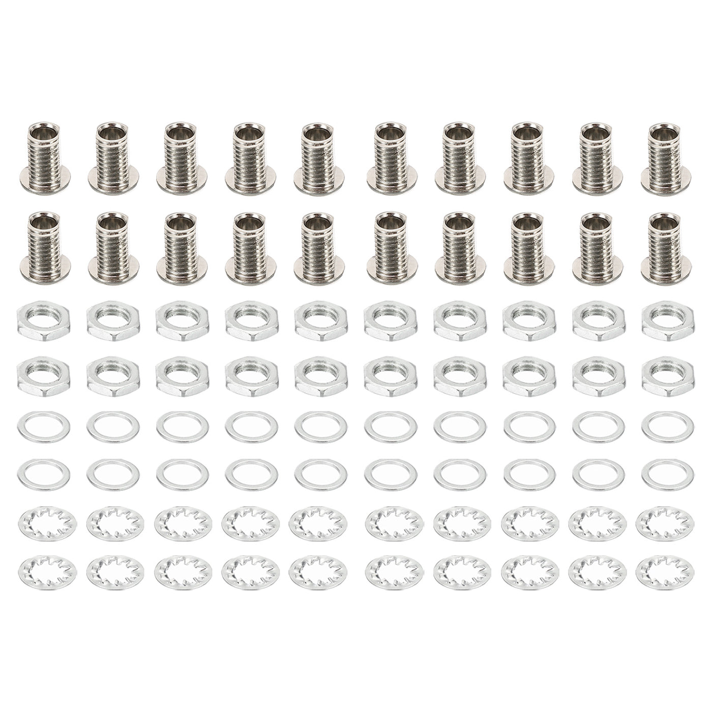Harfington M8x12mm Round Head Hollow Screw Bolts, 4 in 1 / 80Pieces Through Hole Bolt Chandelier Fasteners with Hex Nut and Gasket