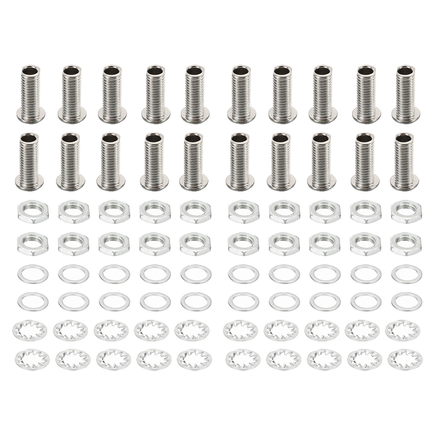 Harfington M8x19mm Round Head Hollow Screw Bolts, 4 in 1 / 80Pieces Through Hole Bolt Chandelier Fasteners with Hex Nut and Gasket