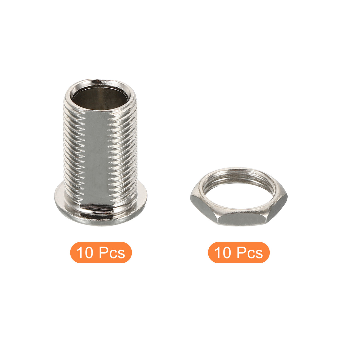 Harfington M12x20mm Round Head Hollow Screw Bolts, 2 in 1 / 20Pieces Through Hole Bolt Chandelier Fasteners with Hex Nut