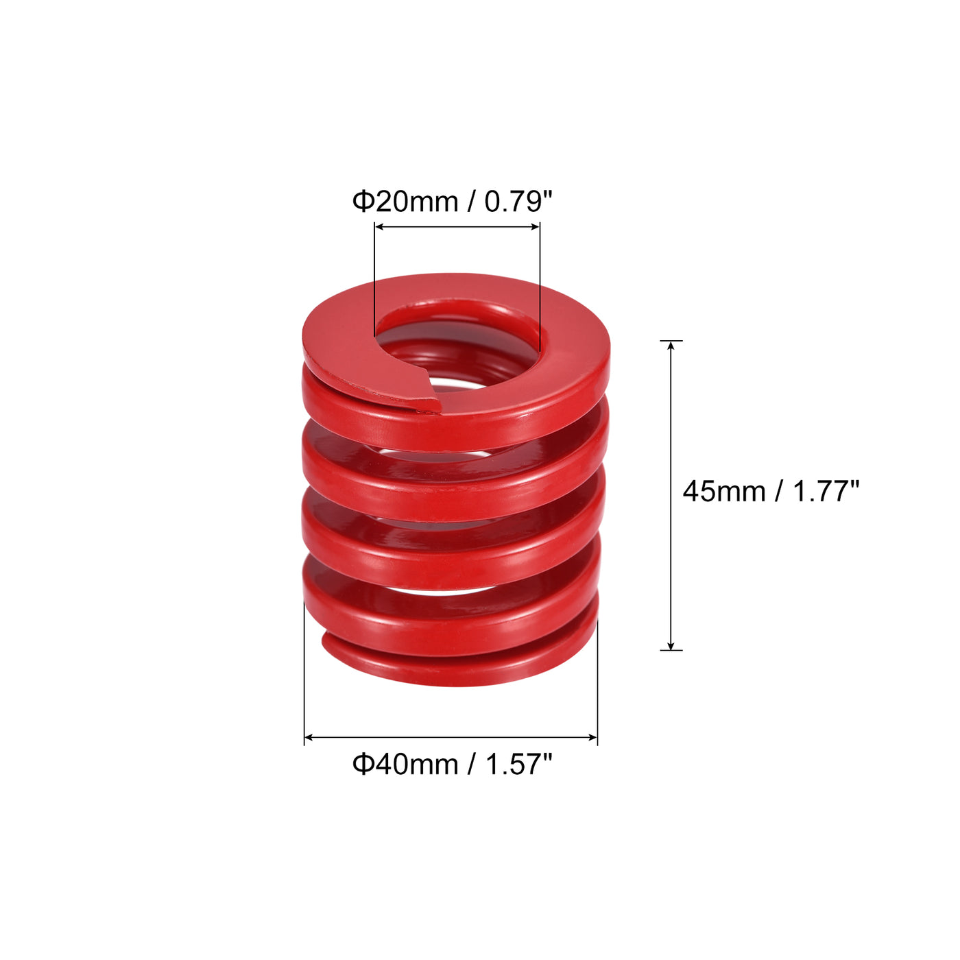 uxcell Uxcell Die Spring, 2pcs 40mm OD 45mm Long Spiral Stamping Medium Load Compression, Red