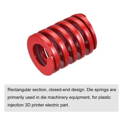 Harfington Uxcell Die Spring, 40mm OD 55mm Long Spiral Stamping Medium Load Compression, Red