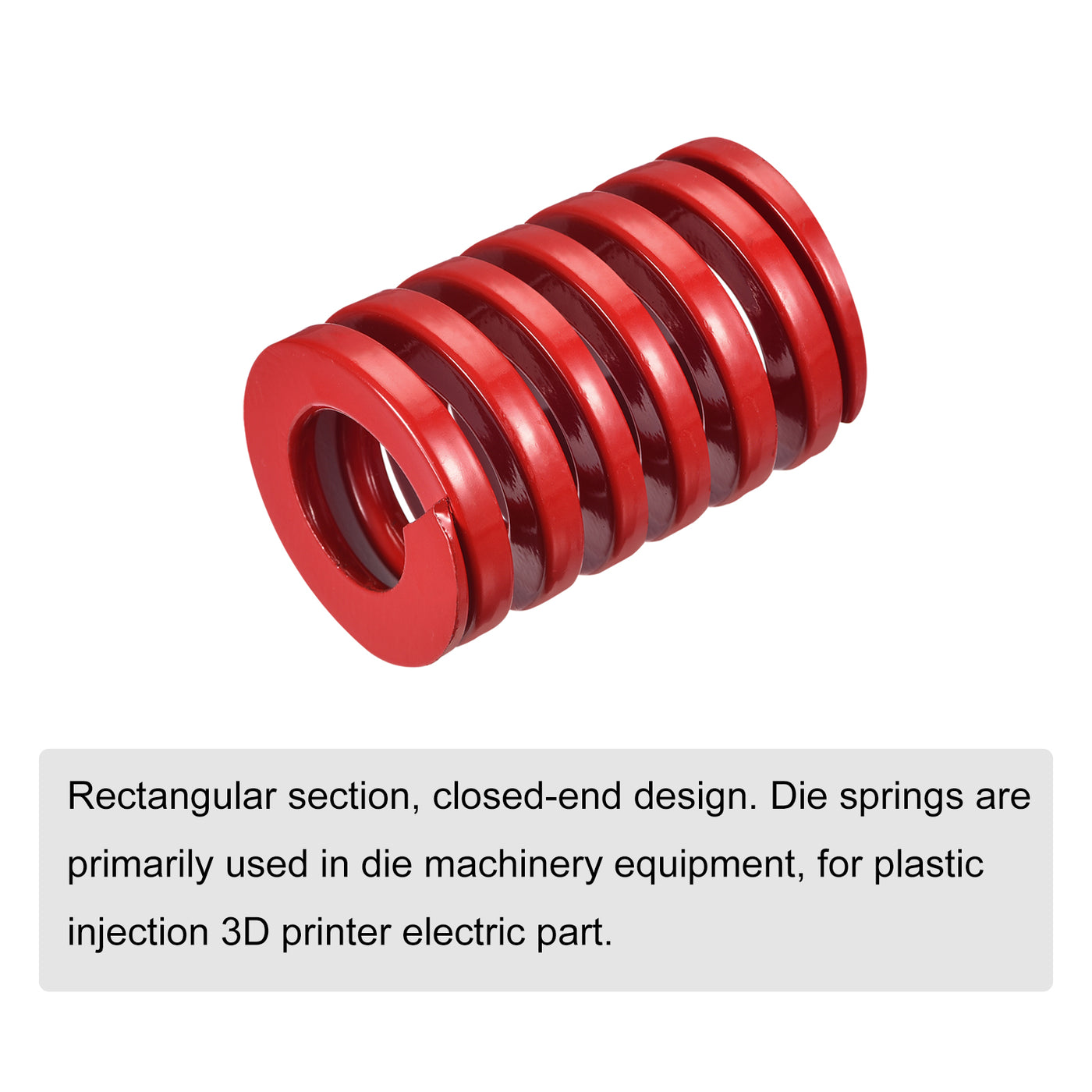 uxcell Uxcell Die Spring, 40mm OD 60mm Long Spiral Stamping Medium Load Compression, Red