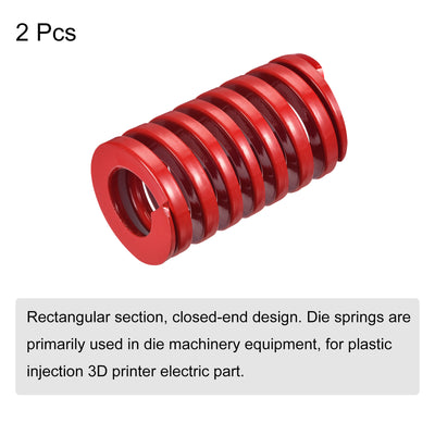 Harfington Uxcell Die Spring, 2pcs 40mm OD 75mm Long Spiral Stamping Medium Load Compression, Red