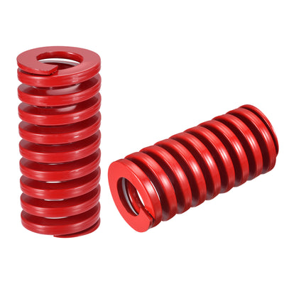 Harfington Uxcell Die Spring, 2pcs 40mm OD 85mm Long Spiral Stamping Medium Load Compression, Red