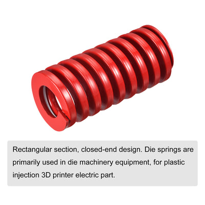 Harfington Uxcell Die Spring, 40mm OD 90mm Long Spiral Stamping Medium Load Compression, Red