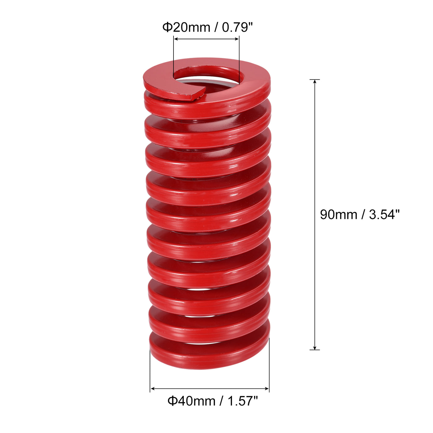 uxcell Uxcell Die Spring, 2pcs 40mm OD 90mm Long Spiral Stamping Medium Load Compression, Red