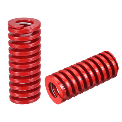 Harfington Uxcell Die Spring, 2pcs 40mm OD 100mm Long Spiral Stamping Medium Load Compression, Red