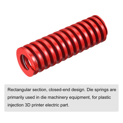 Harfington Uxcell Die Spring, 40mm OD 125mm Long Spiral Stamping Medium Load Compression, Red