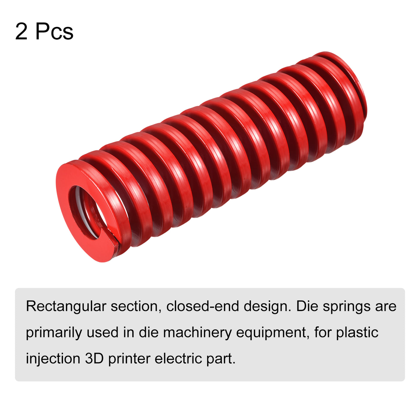 uxcell Uxcell Die Spring, 2pcs 40mm OD 125mm Long Spiral Stamping Medium Load Compression, Red