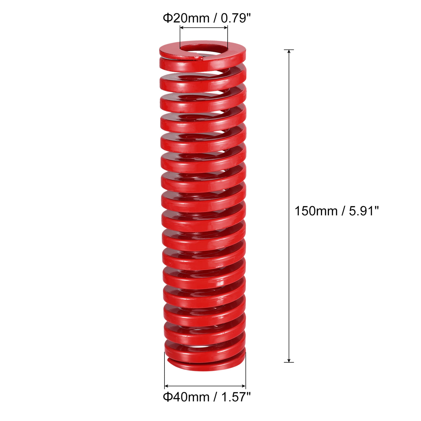 uxcell Uxcell Die Spring, 40mm OD 150mm Long Spiral Stamping Medium Load Compression, Red