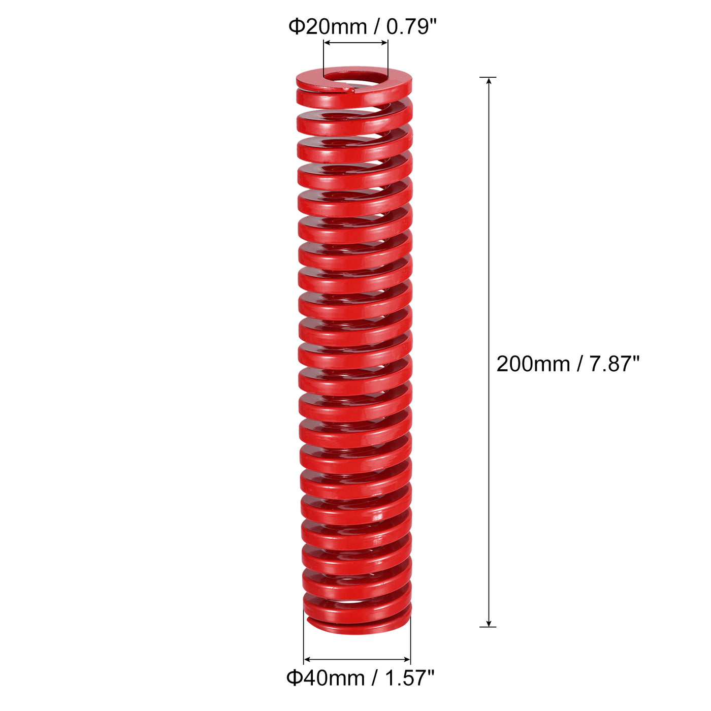 uxcell Uxcell Die Spring, 40mm OD 200mm Long Spiral Stamping Medium Load Compression, Red