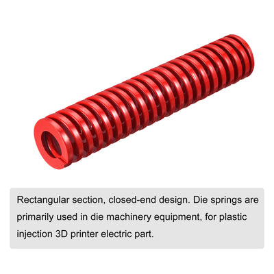Harfington Uxcell Die Spring, 40mm OD 200mm Long Spiral Stamping Medium Load Compression, Red
