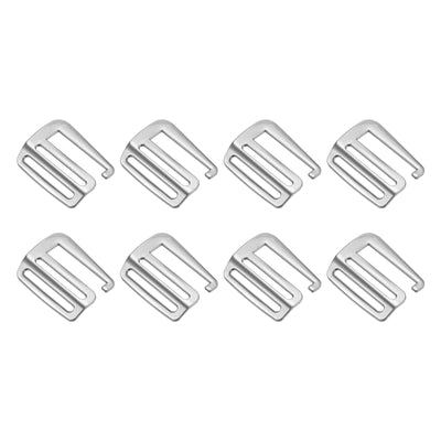 uxcell Uxcell 1.5" Webbing Release G Hook Buckle Adjusters for Backpack Strap, 8Pcs Silver