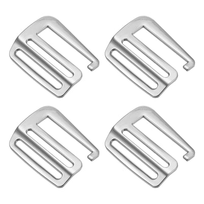 uxcell Uxcell 1.5" Webbing Release G Hook Buckle Adjusters for Backpack Strap, 4Pcs Silver