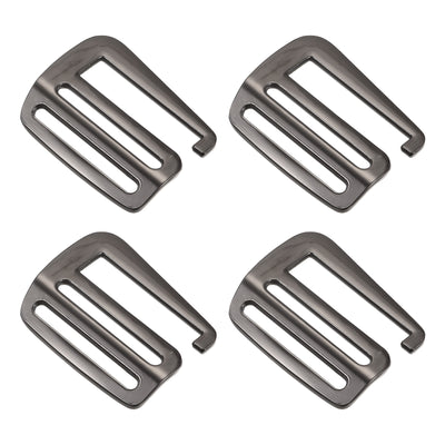 uxcell Uxcell 1.5" Webbing Release G Hook Buckle Adjusters for Backpack Strap, 4Pcs Dark Grey