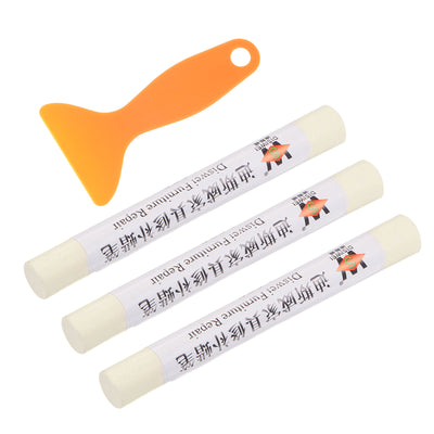 Harfington Wood Furniture Repair Kit 3pcs Markers with Spatula, Pearl White