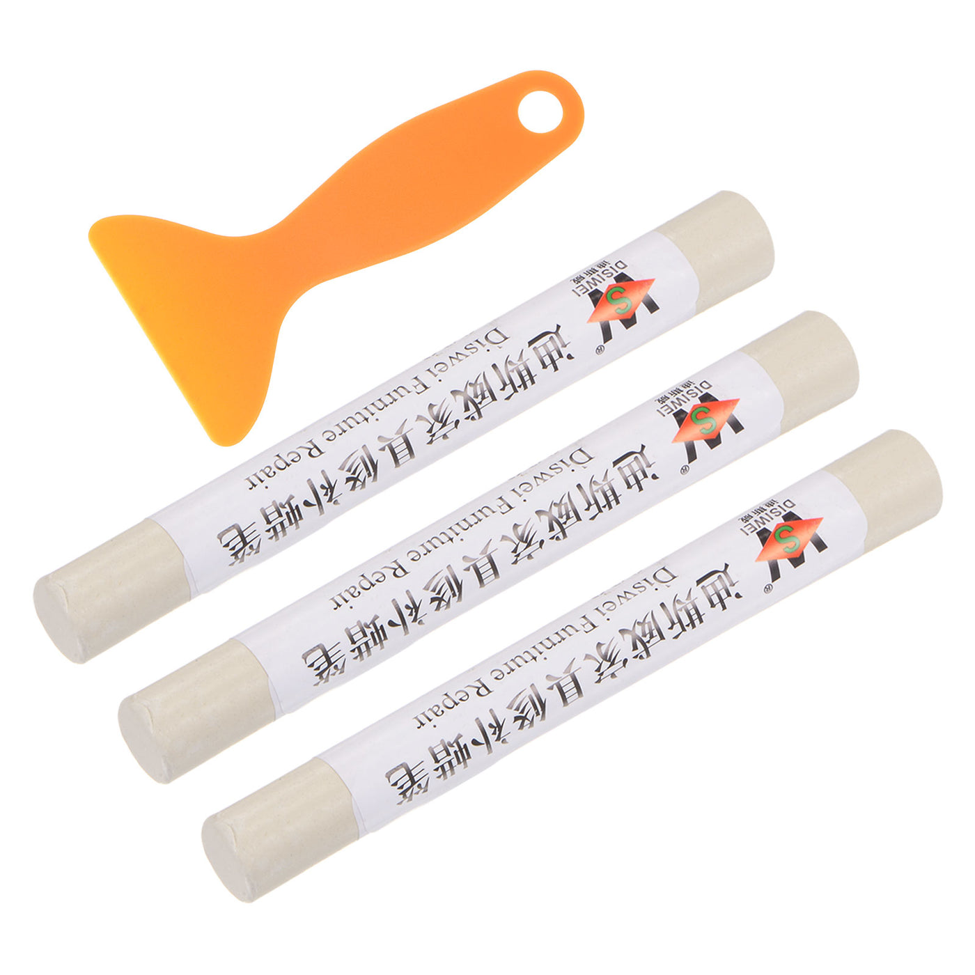 Harfington Wood Furniture Repair Kit 3pcs Markers with Spatula, Frost White