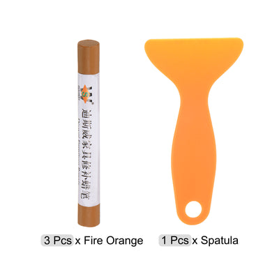 Harfington Wood Furniture Repair Kit 3pcs Markers with Spatula, Fire Orange