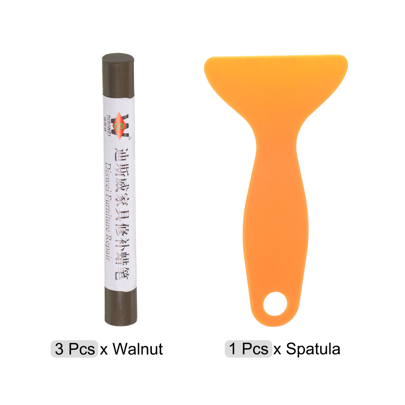Harfington Wood Furniture Repair Kit 3pcs Markers with Spatula, Walnut