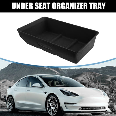 Harfington Under Seat Organizer Tray for Tesla Model Y 2016-2022 Underseat Hidden Storage Box Organizer Accessories Black