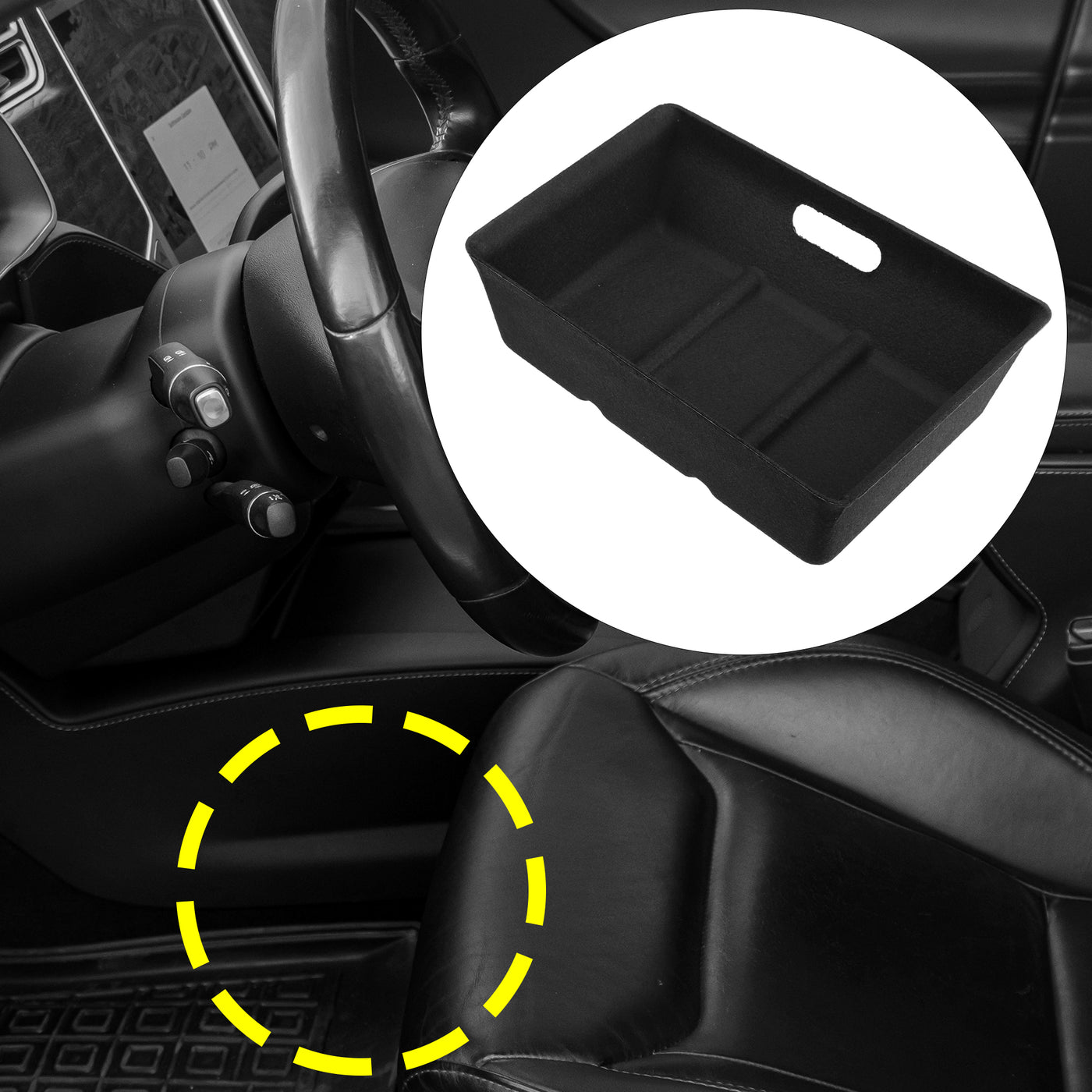 X AUTOHAUX Under Seat Organizer Tray for Tesla Model Y 2016-2022 Underseat Hidden Storage Box Organizer Accessories Black
