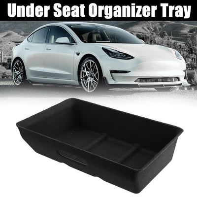 Harfington Under Seat Organizer Tray for Tesla Model Y 2016-2022 Underseat Hidden Storage Box Organizer Accessories Black