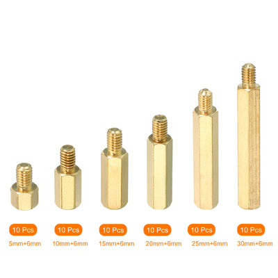 Harfington M4 Standoff Screws 60 Pack Brass Hex PCB Standoffs Gold Tone