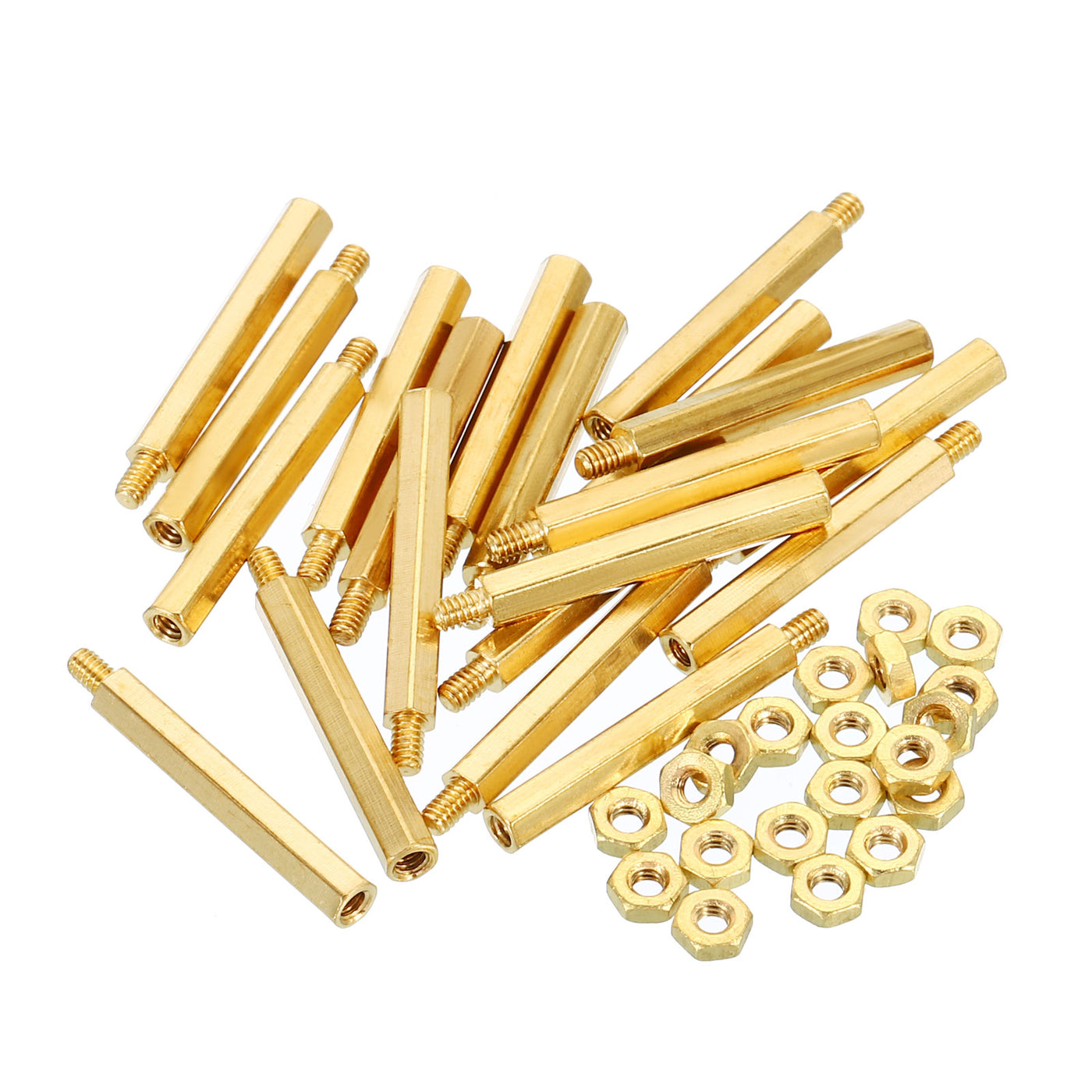 20mm+3mm M2 Standoff Screws 40 Pack Brass Hex PCB Standoffs Nuts Gold