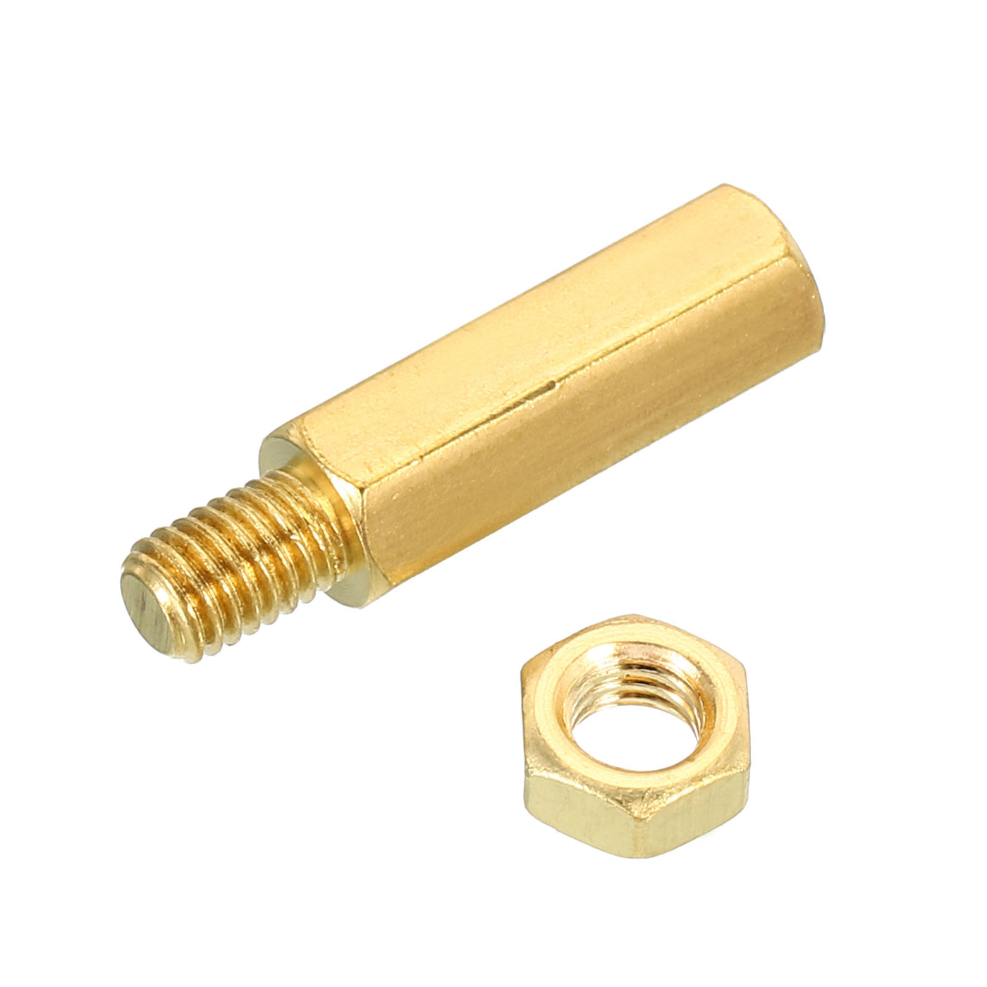 Harfington 20mm+6mm M5 Standoff Screws 40 Pack Brass Hex PCB Standoffs Nuts Gold Tone