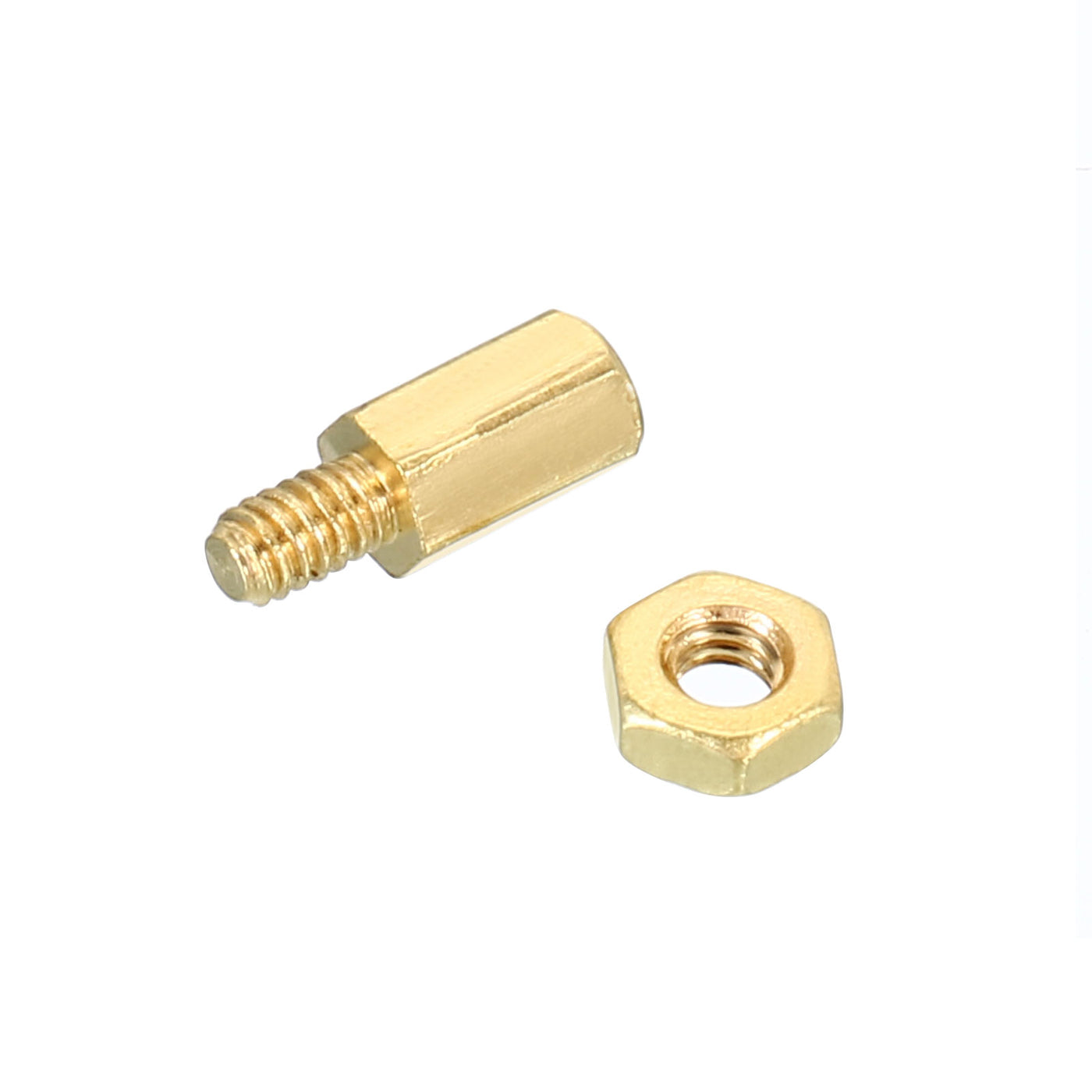Harfington 5mm+3mm M2 Standoff Screws 100 Pack Brass Hex PCB Standoffs Nuts Gold Tone
