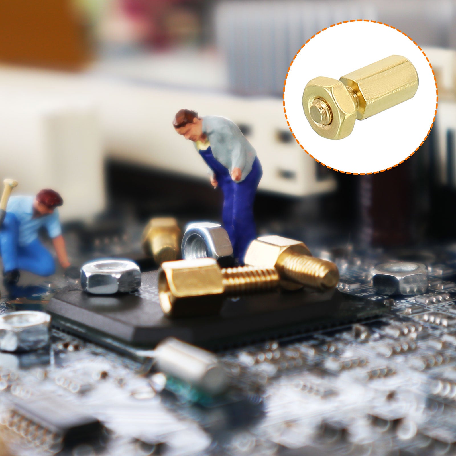 5mm+3mm M2 Standoff Screws 100 Pack Brass Hex PCB Standoffs Nuts Gold ...