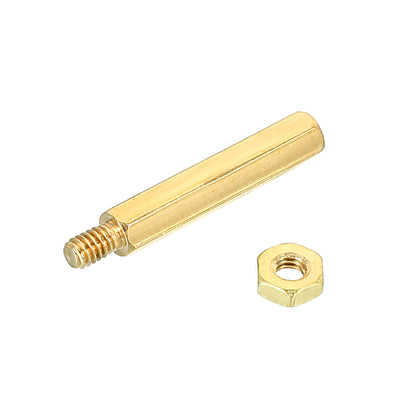 Harfington 15mm+3mm M2 Standoff Screws 100 Pack Brass Hex PCB Standoffs Nuts Gold Tone