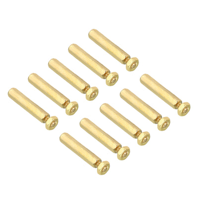 Harfington 15mm+3mm M2 Standoff Screws 100 Pack Brass Hex PCB Standoffs Nuts Gold Tone