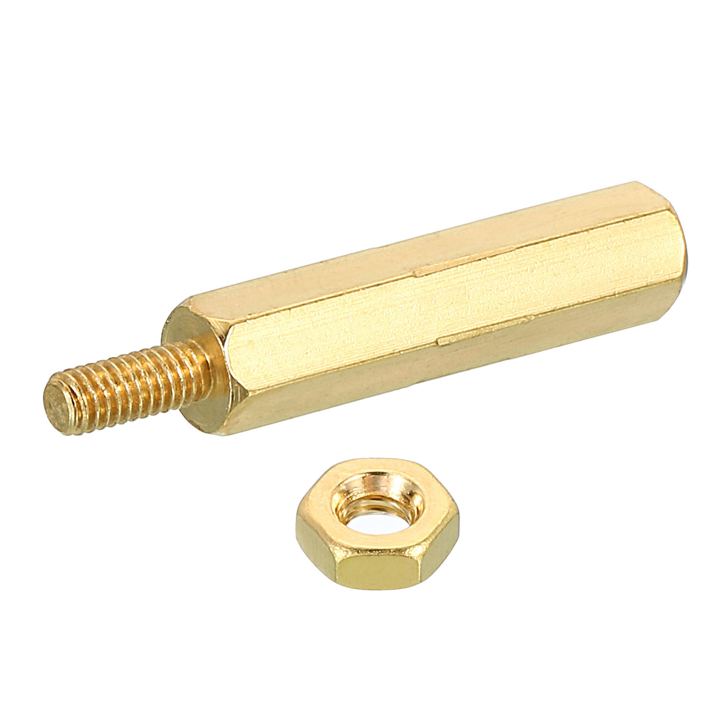Harfington 20mm+6mm M2.5 Standoff Screws 80 Pack Brass Hex PCB Standoffs Nuts Gold Tone